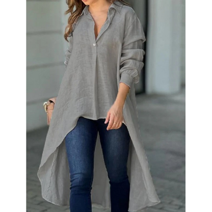 LunaVibe – Women's Elegant Long Lapel Shirt