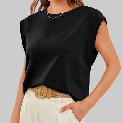 Serena – Women's Effortless Cap Sleeve Round Neck Top