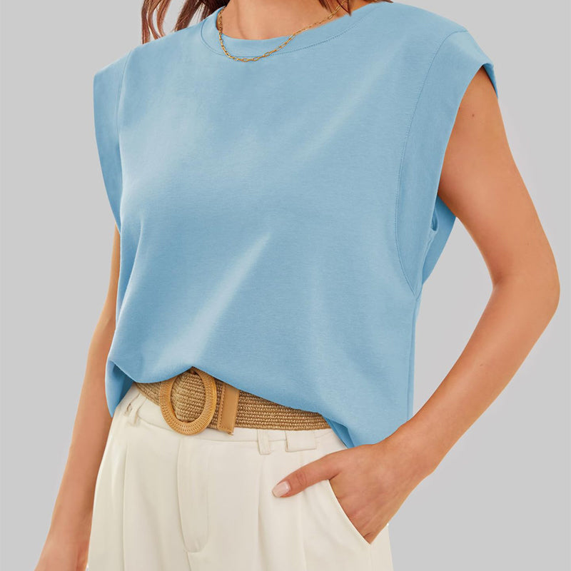 Serena – Women's Effortless Cap Sleeve Round Neck Top