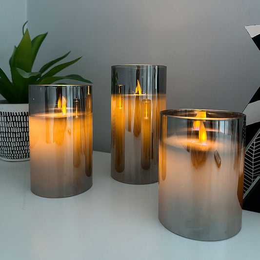 LumiGlow –  Set of 3 Elegant Flameless Pillar Candle