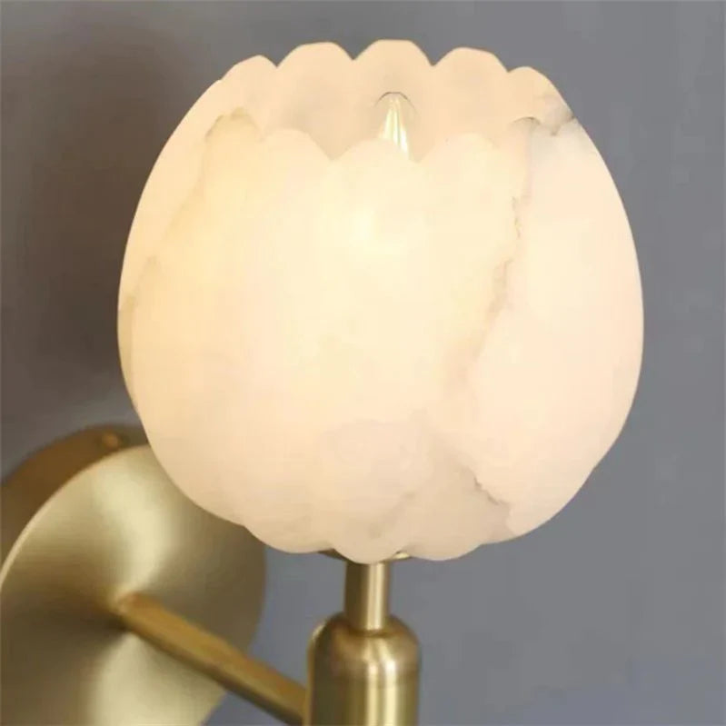 Marbella - Elegant Marble Rose Wall Lamp