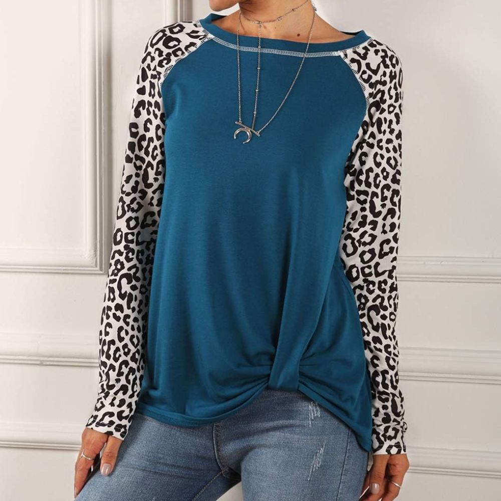 Variant image for Manon - Womens Longsleeve Shirt with Trendy Leopard Motif for Stylish Comfort-6