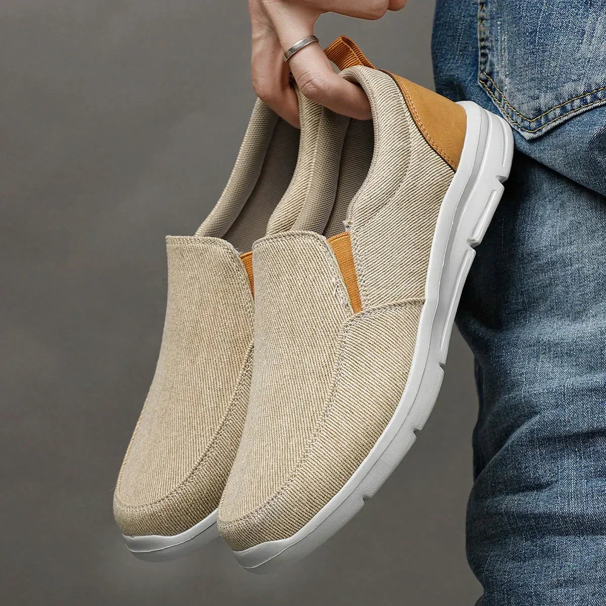 Variant image for Fyodor - Mens Canvas Slip-On Shoes for Summer Comfort & Breathability-17