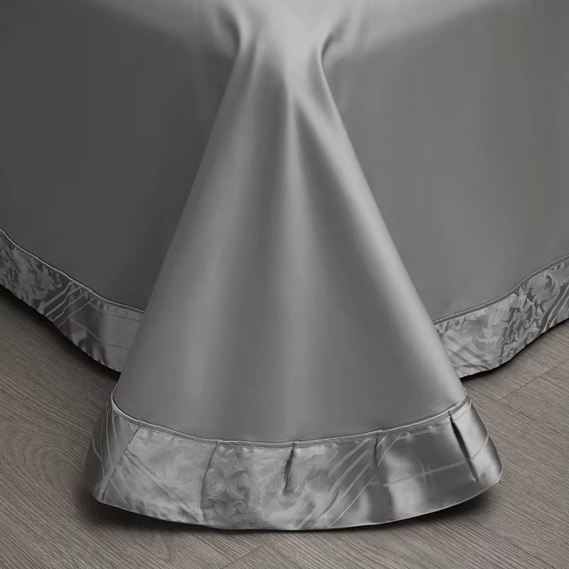 Versailles Luxury Duvet Cover Set - Elegant Grey Ultra-Soft Cotton Bed Covers-6