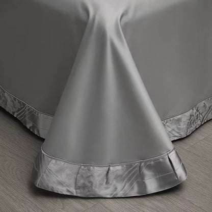 Versailles Luxury Duvet Cover Set - Elegant Grey Ultra-Soft Cotton Bed Covers-6