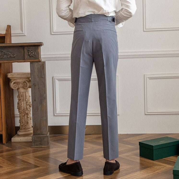 Men’s High-Waist Pleated Trousers