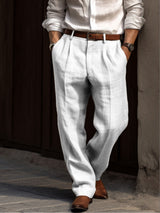 Pleated Men’s Linen Trousers