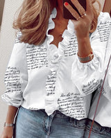 Luna - Lightweight Ruffle V-Neck Women's Blouse
