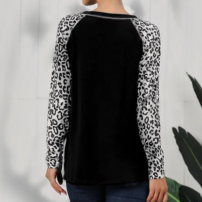 Manon - Womens Longsleeve Shirt with Trendy Leopard Motif for Stylish Comfort-3